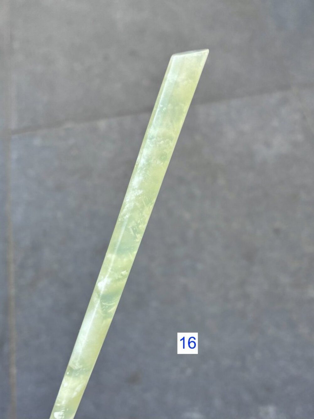 Green Simple Hairpin - Serpentine Jade Hair Stick Style 16